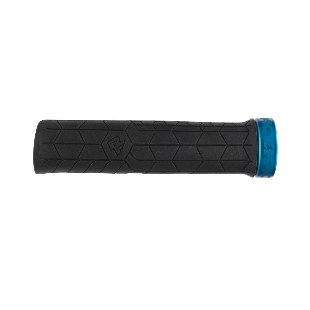 Race Face Getta Grip Lock-On Griff, 33mm, schwarz/türkis - sicherer Halt in moderner Ausführung