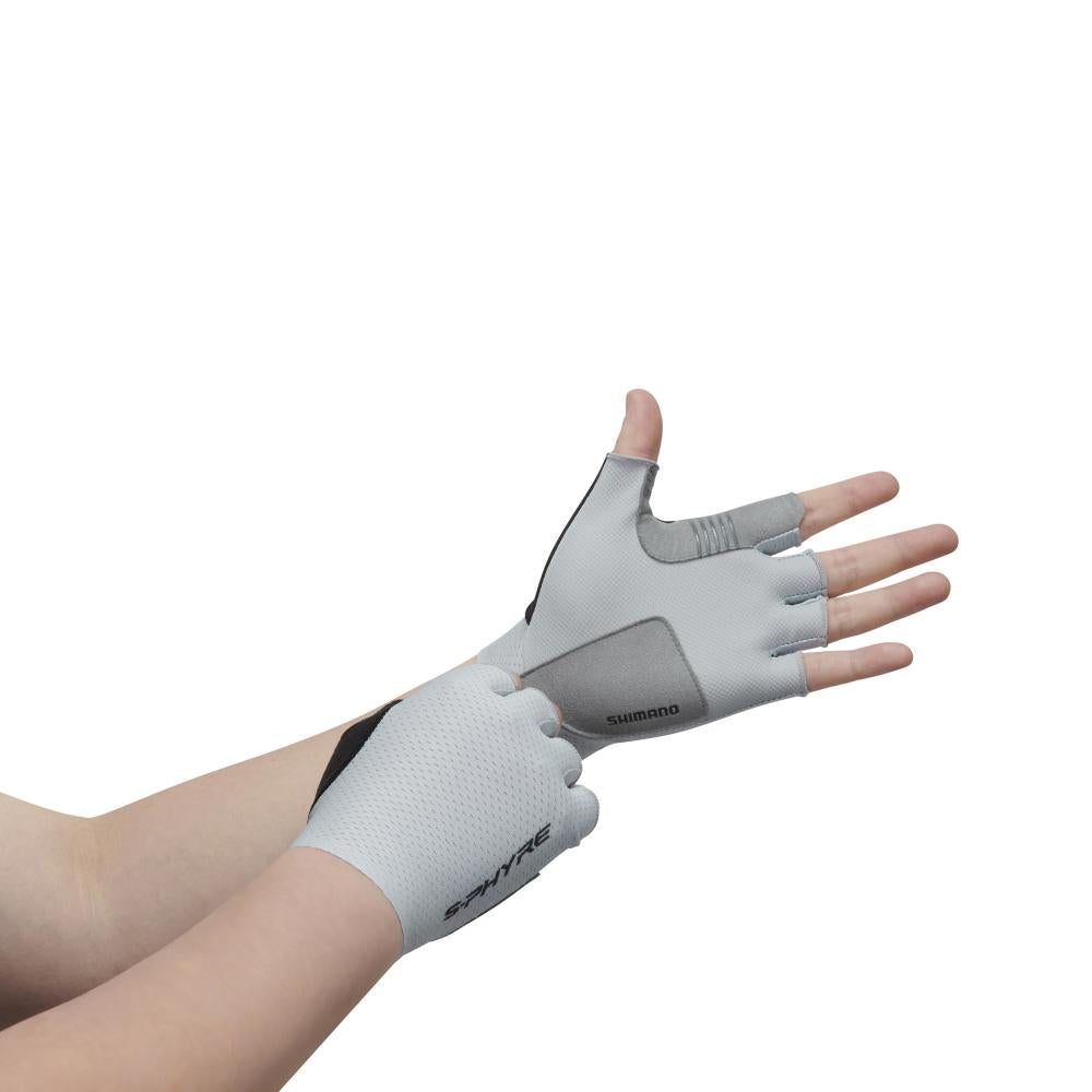 SHIMANO S-PHYRE LEGGERA Gloves Ice Gray S Gray - superleichte Rennradhandschuhe mit Top-Grip