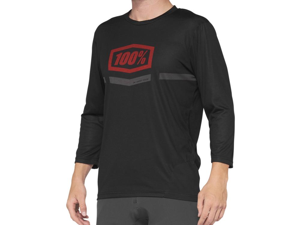 100% Airmatic 3/4 Sleeve Jersey L black/red - komfortables All-Mountain-Bike-Trikot