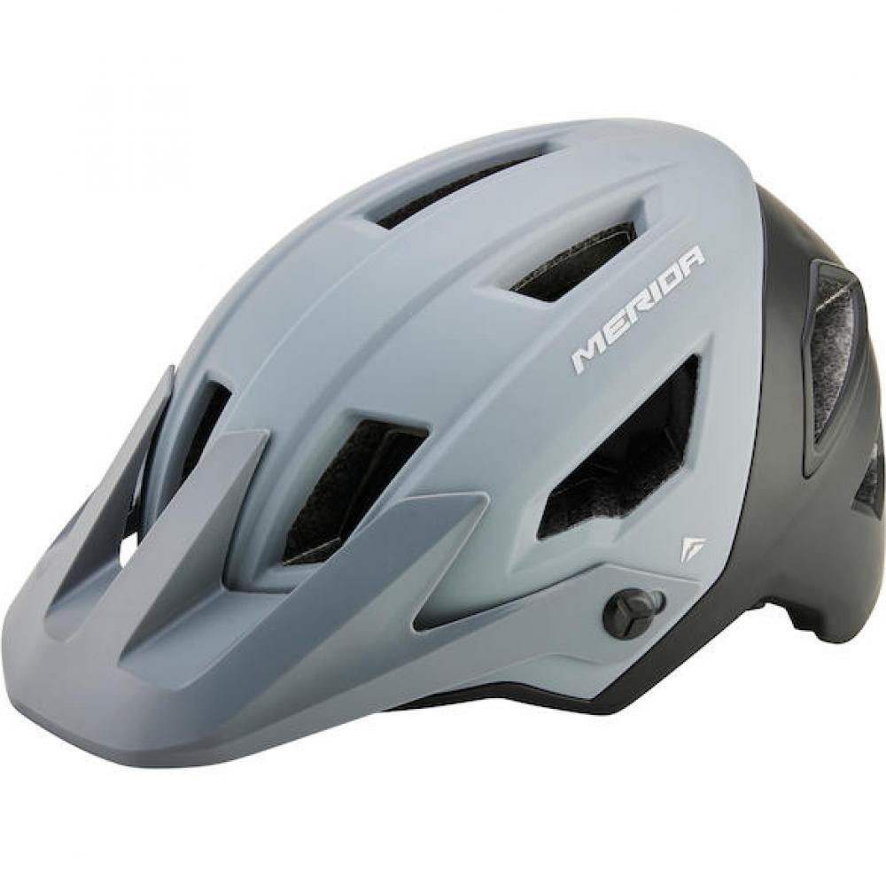 Merida Helm Trailbanger grau/schwarz 54-58 cm - leichter Enduro- und Trail-Helm mit maximalem Schutz