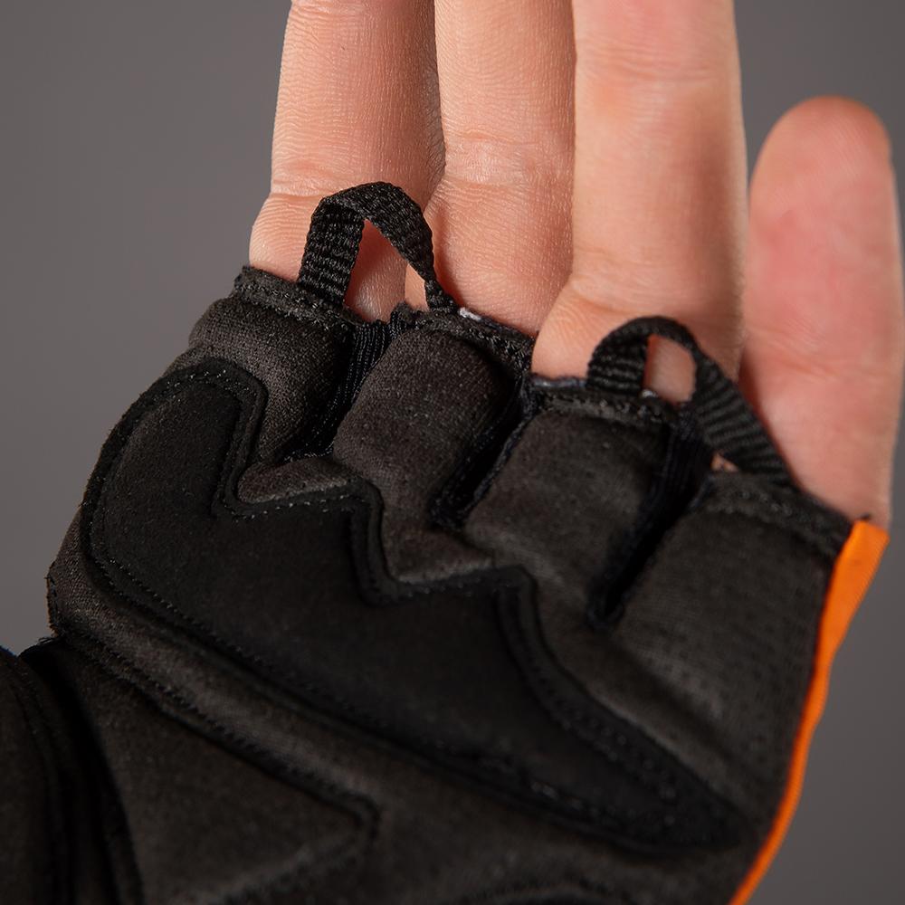 CHIBA Gel Comfort - Fahrradhandschuhe L schwarz/orange, atmungsaktiv mit Gelpolsterung