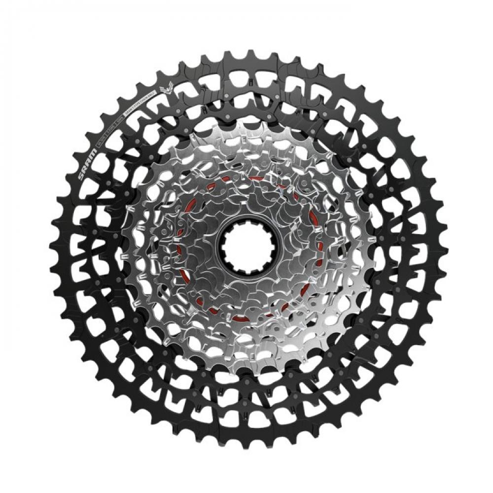 SRAM Eagle T-Type E-MTB Kassette, schwarz-silber, für robuste Schaltperformance bei E-Mountainbikes.