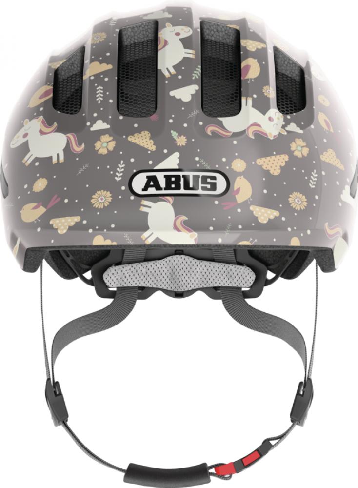 ABUS Smiley 3.0 Kinderhelm grey horse, Größe M 50-55 cm, In-Mold, höhenverstellbar, Belüftung, Reflektoren, ideal für kleine Pferdefans, sicher & bequem