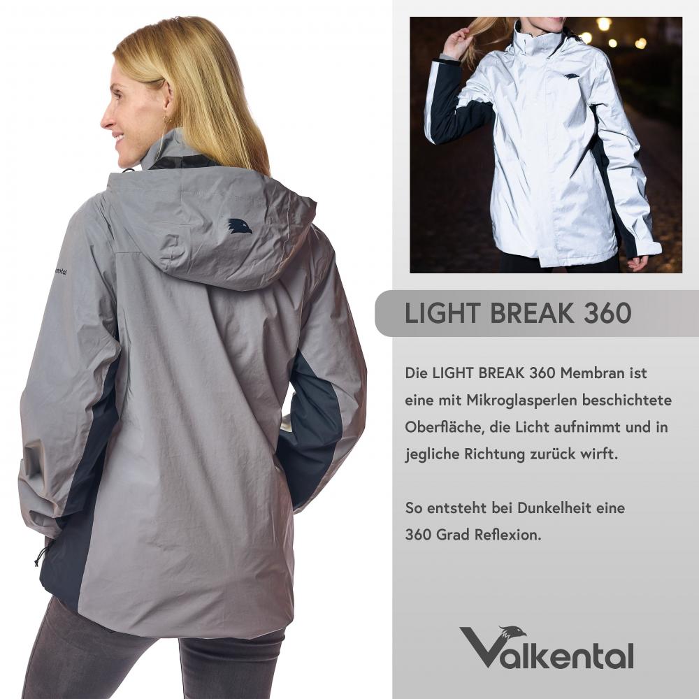 Valkental Damenjacke 3in1 Smart Jacket wasserdichte Jacke mit Fleece Zipp-In XS grau