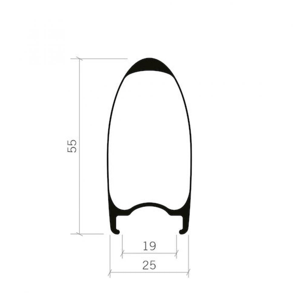 Vision Laufradsatz SC 55 Clincher TLR 622x19 mm Schwarz - leichter Carbon-Rennlaufradsatz