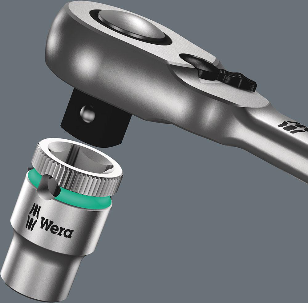 Wera 8004 C Zyklop Metal-Knarre 1/2" Umschalthebel, 72 Zähne, 5° Rückholwinkel, Chrom-Molybdän, 281mm