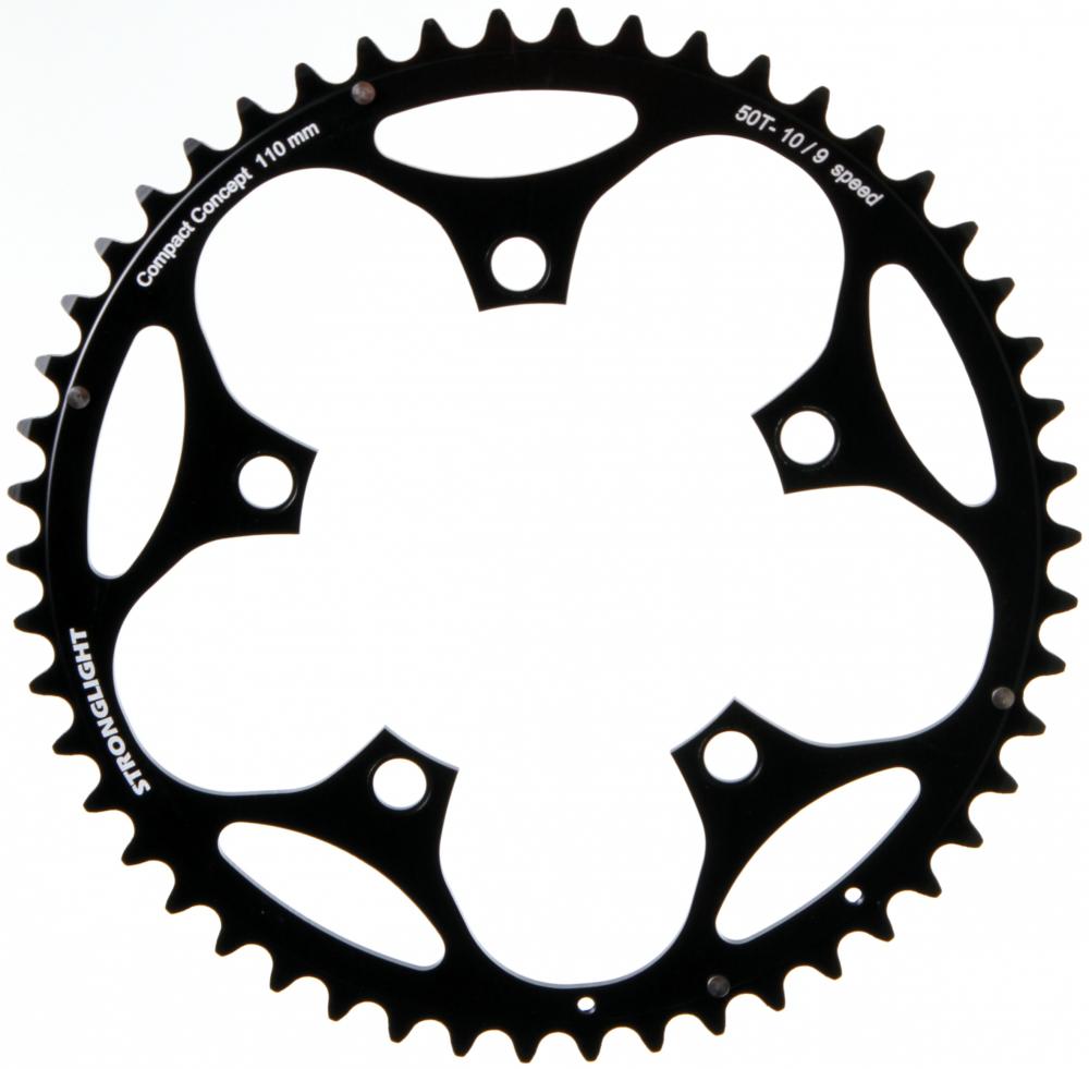 Stronglight Type S Kettenblatt 50 Zähne 110 mm 5-Arm schwarz 9-/10-fach