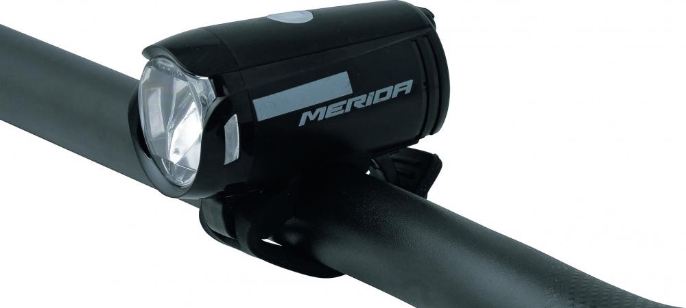 Merida Frontlicht 25 - 25 Lux LED-Akkulicht, STVZO-konform, Micro-USB aufladbar, Schwarz/Grau