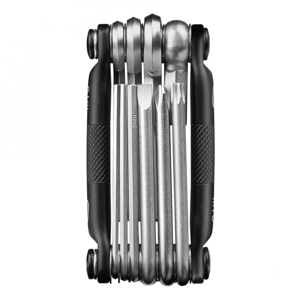 Crankbrothers M10 Multitool Midnight Edition Hochwertiges 10-in-1 Fahrradwerkzeug mit Seitengriffen für sicheren Halt, ideal für unterwegs