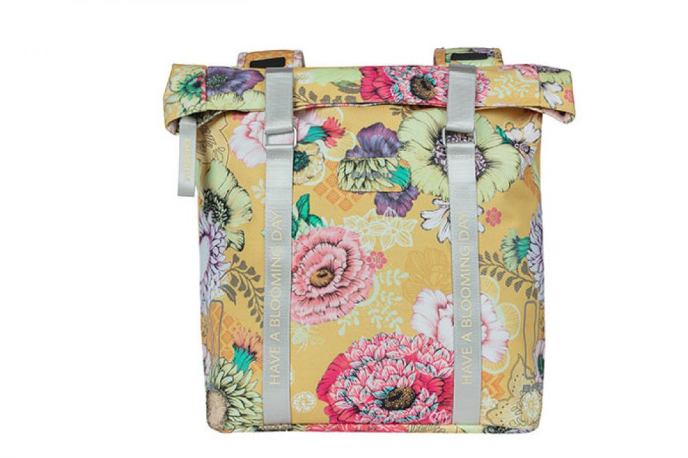 Basil Doppeltasche Bloom Field honey yellow 30x15x33 cm 35l - Doppelpacktasche