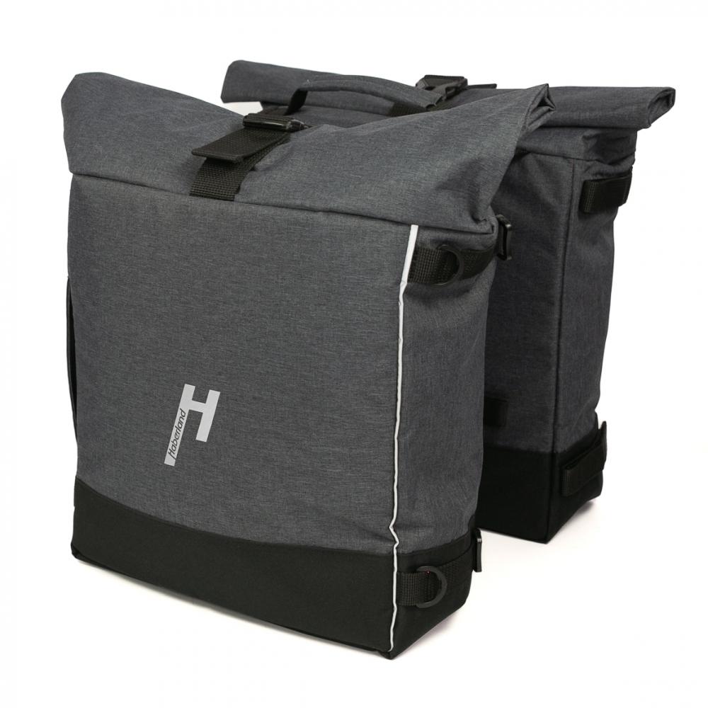 Haberland Rucksack-Doppeltasche Double Loader anthrazit - flexible Gepäckträger- und Rucksacklösung