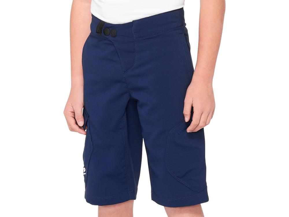 100% Ridecamp Youth Short 26" navy - komfortable All-Mountain Kinder-Bikehose