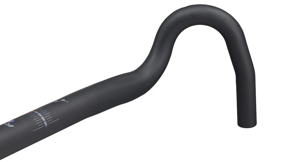Abgewinkelter schwarzer Ritchey WCS Beacon XL Drop Lenker aus Aluminium 7050, 52 cm Breite.