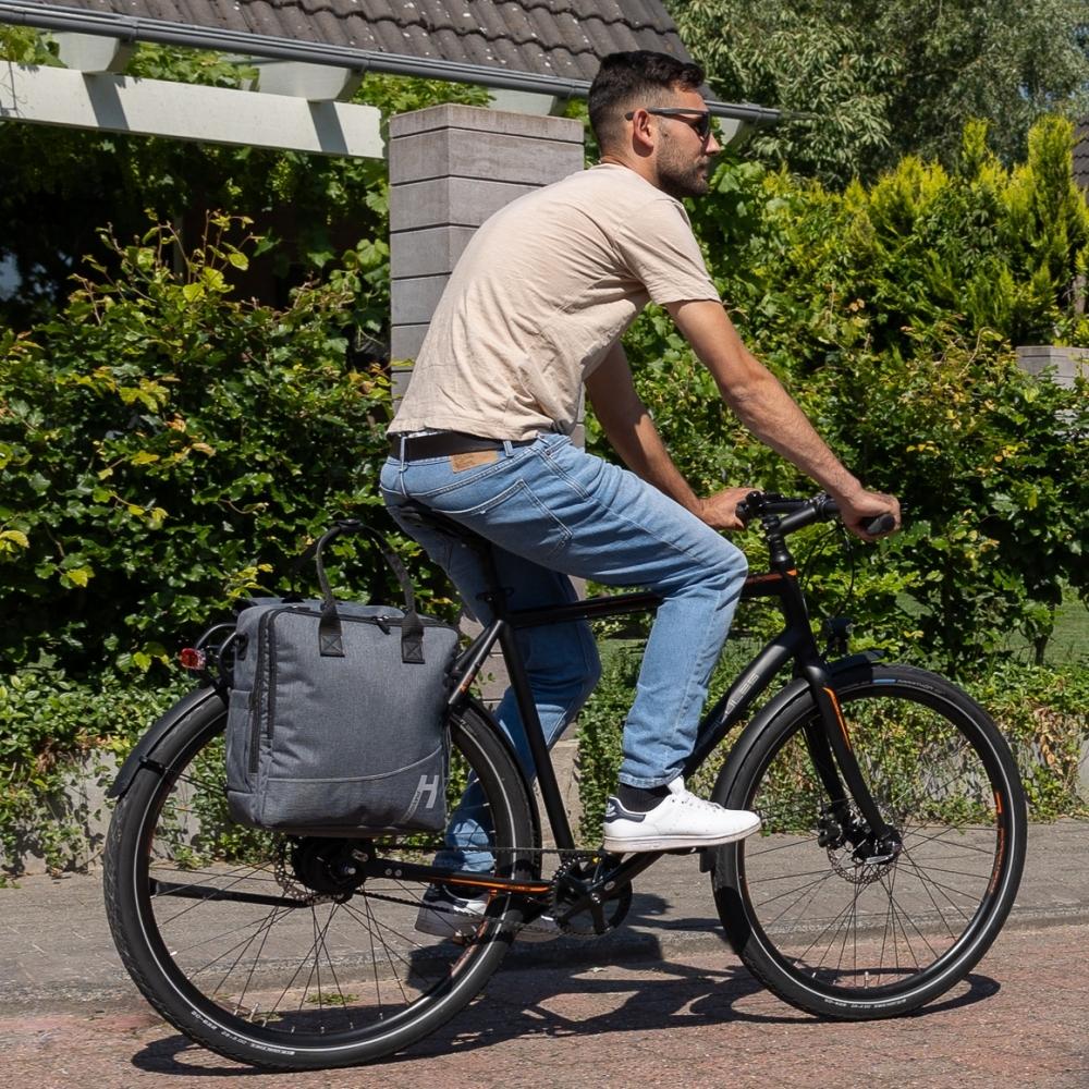 Haberland Bike-Rucksack More Than Work anthrazit - vielseitige Gepäckträger-Tasche und Rucksack