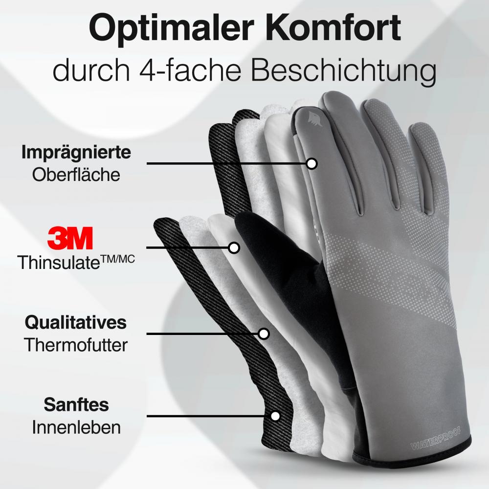 Valkental Handschuhe GloRider V2 Ultra Gr. S Grau Reflectiv
