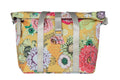 Basil Fahrrad-Schultertasche Bloom Field honiggelb mit Blumenmuster und KF-Haken.