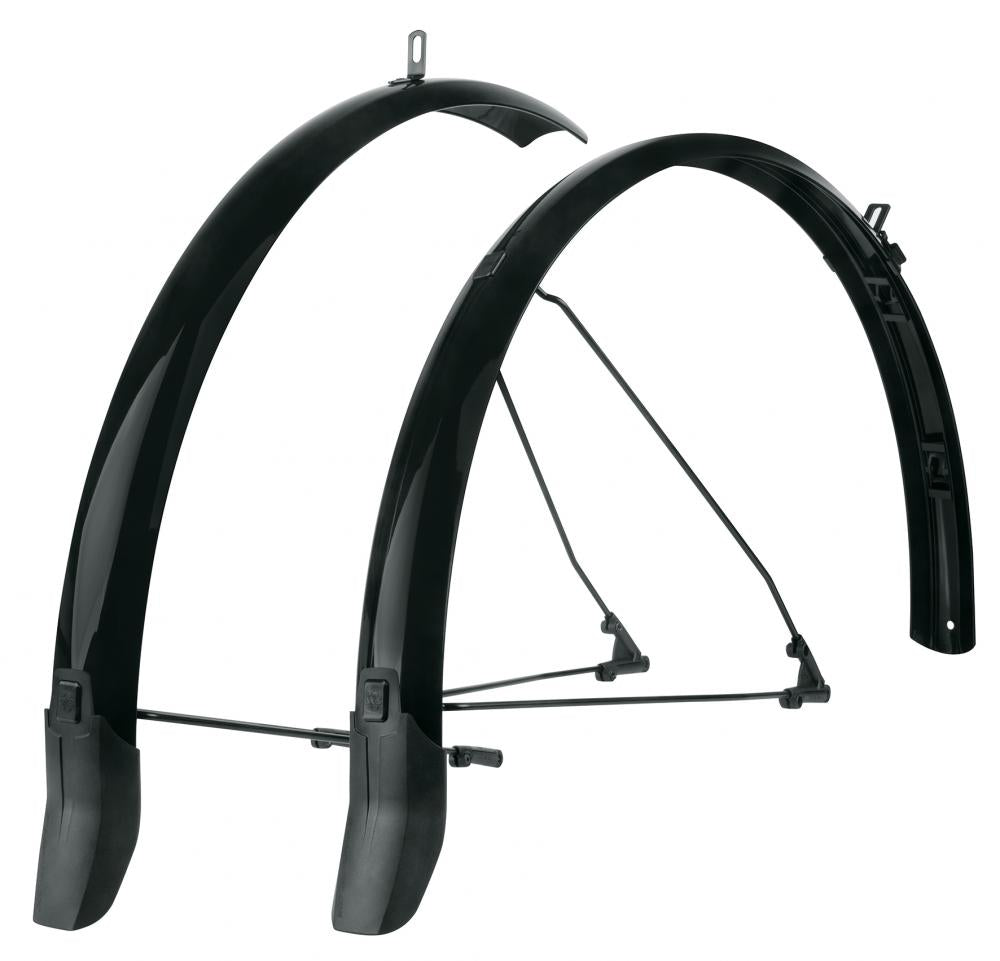 SKS Bluemels Cable Line Schutzblech-Set 28" 55 mm schwarz-glänzend mit integrierter Kabelführung für Rücklicht, geeignet für Reifen bis 47 mm