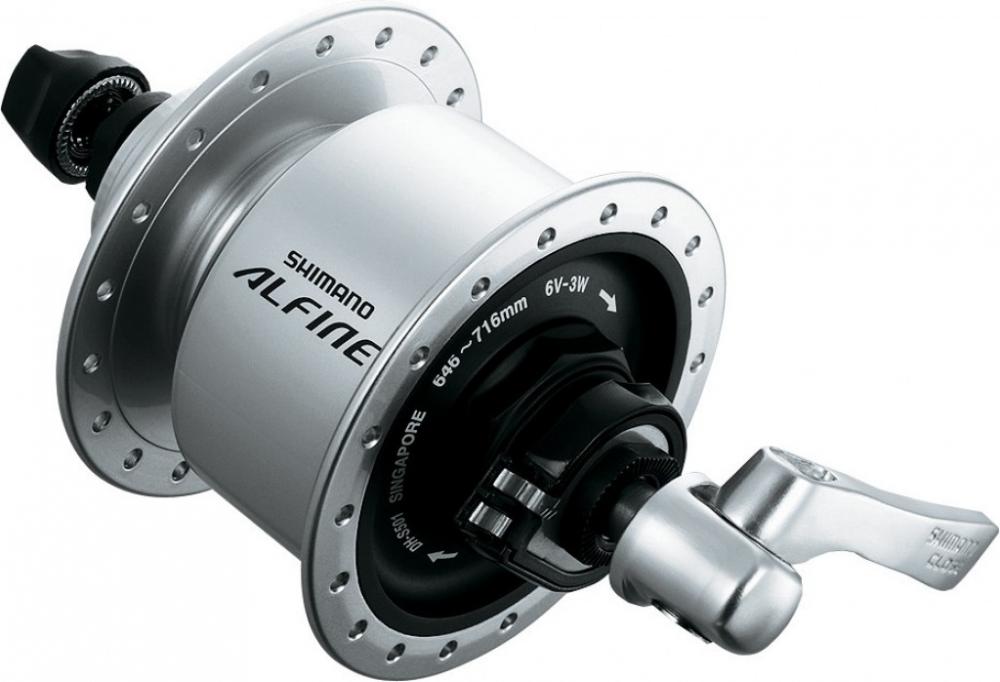 SHIMANO Nabendynamo ALFINE DH-S501 Nabendynamo - 6 Volt 3 Watt 36 Loch, Silber Center-Lock