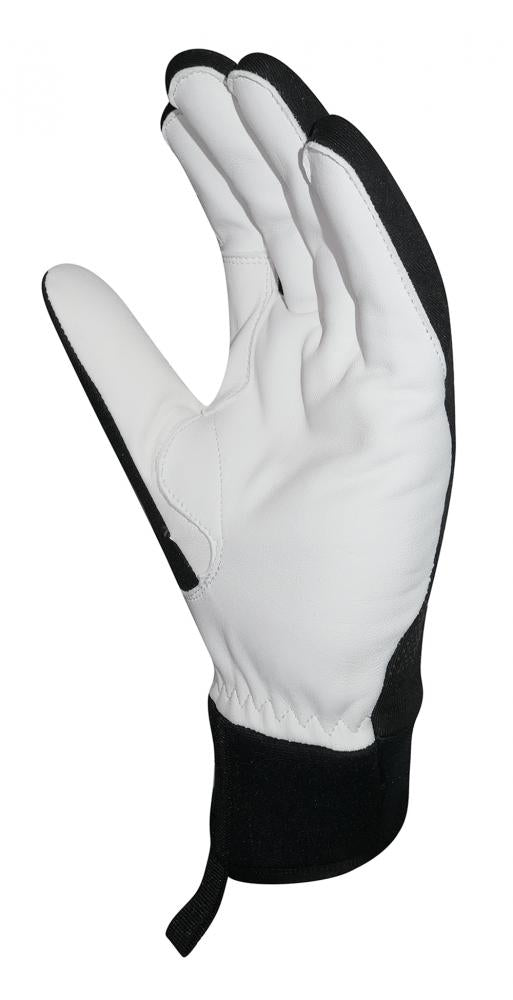 CHIBA Bernina - winddichte Softshell-Radhandschuhe mit Nappa-Leder, Gr. 6,5, sz/gold