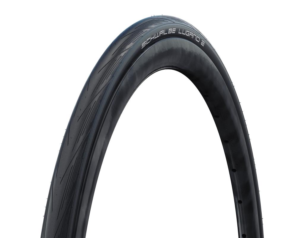 Schwalbe Drahtreifen LUGANO II Active Line 28x1,1 Zoll (28-622) Schwarz - schneller Rennradreifen mit Pannenschutz