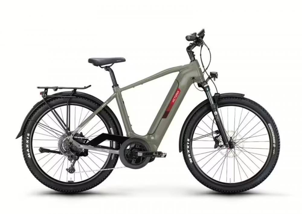 VICTORIA Elektro-SUV "Avyon 6" (#1), Diamant, 27,5", terra grey matt, 1x10-Gang SHIMANO "Deore", 48 cm / S