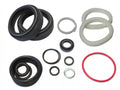 RockShox Pike DJ A1 Federgabel Service-Kit Basic, zeigt verschiedene schwarze Dichtungen, O-Ringe und weiße Schaumringe.