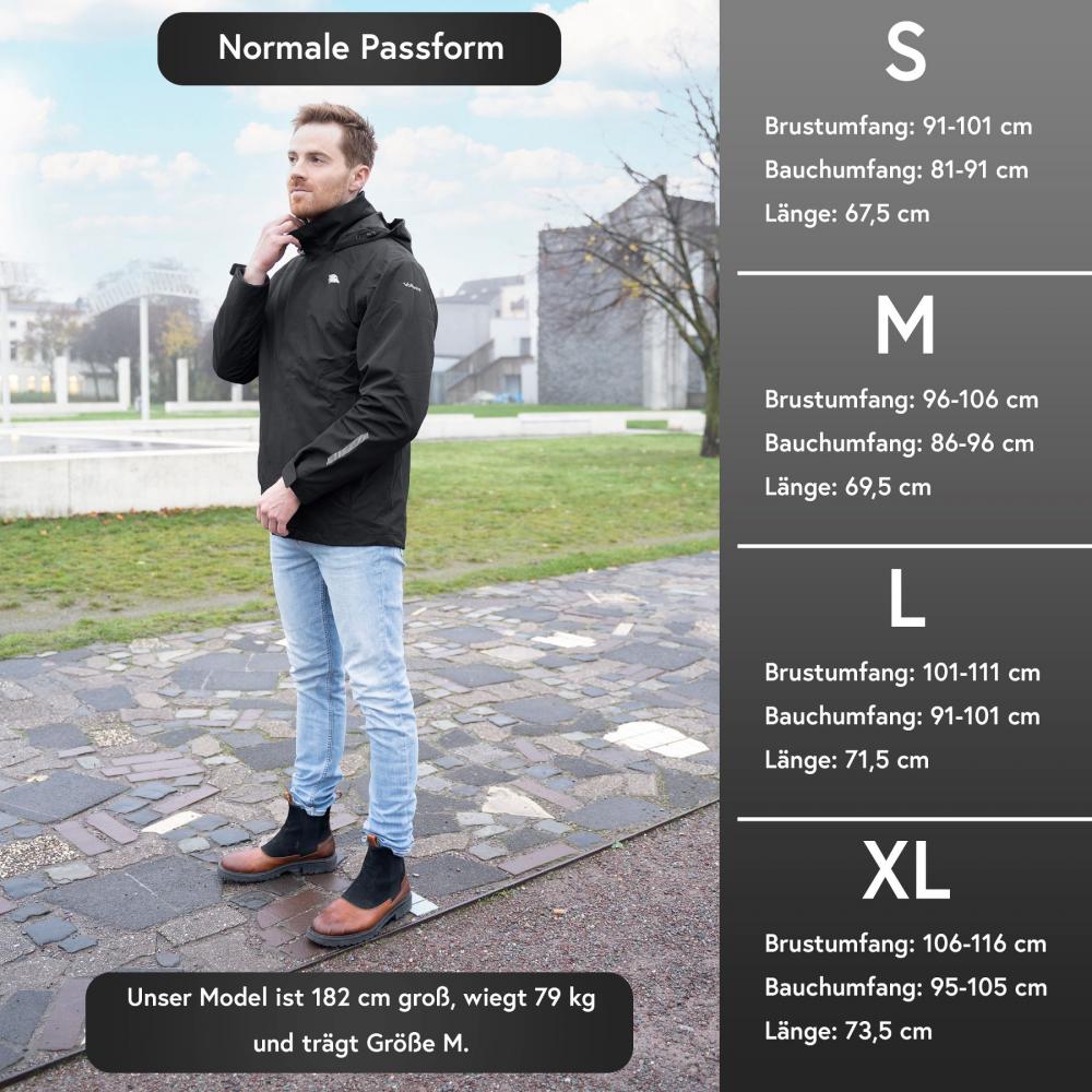 Valkental Jacke 3in1 Smart Jacket wasserdichte Jacke mit Fleece Zipp-In Herren XXL schwarz