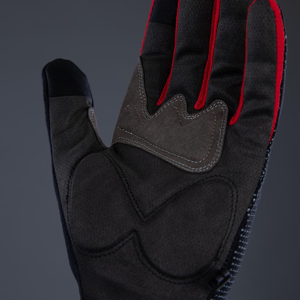 CHIBA Gel Performer - Radhandschuhe kurz, S, schwarzz/rot, Gelpolster & Touchfinger