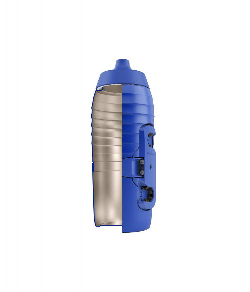 Fidlock Twist bottle x KEEGO 600 ml mit Logo FRONT + bike base Blau Trinkflasche