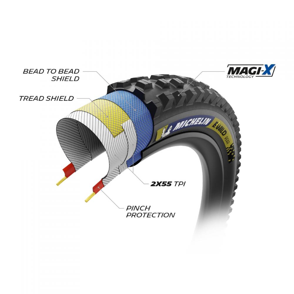 FALTREIFEN E-WILD REAR RACING LINE 65-584 (27.5x2.60) Schwarz - E-Bike MTB Reifen - Fahrradreifen