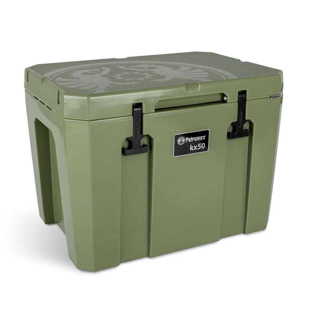 Petromax Passiv-Kühlbox kx50 Oliv 50 l hält Eis bis zu 12 Tage gekühlt, robustes Design, ideal für Camping und Outdoor-Abenteuer