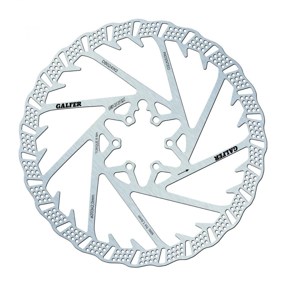 Galfer MTB Shark Bremsscheibe 203 mm 6-Loch Silber - innovative Disc für Enduro