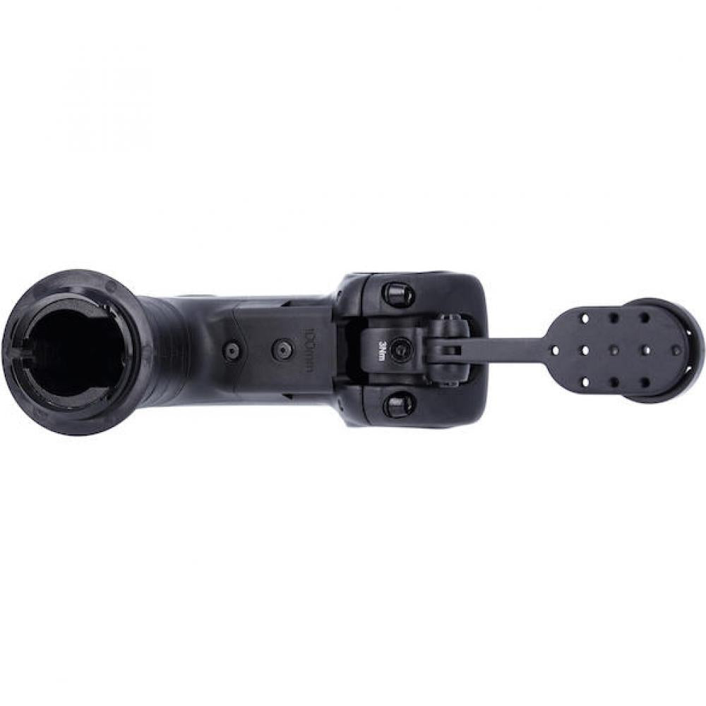 Merida EXPERT SL 2P Vorbau 90mm Schwarz mit integriertem Garmin-Mount für Fahrradcomputer in der Draufsicht.