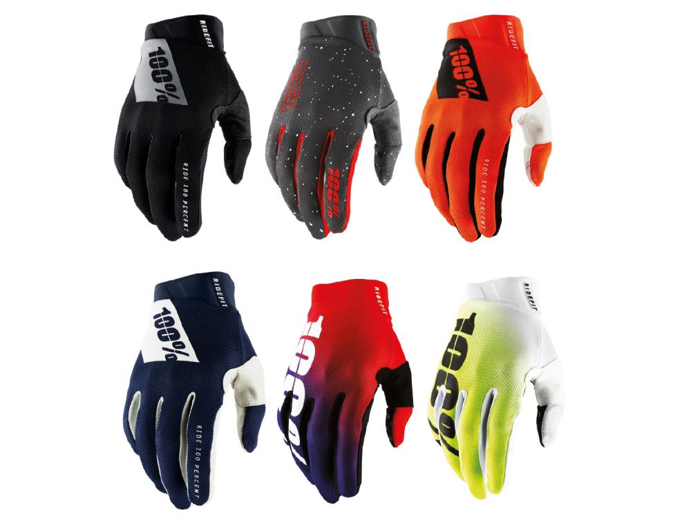 100% Ridefit Gloves M fluo orange - atmungsaktive MTB-Handschuhe mit Top-Grip