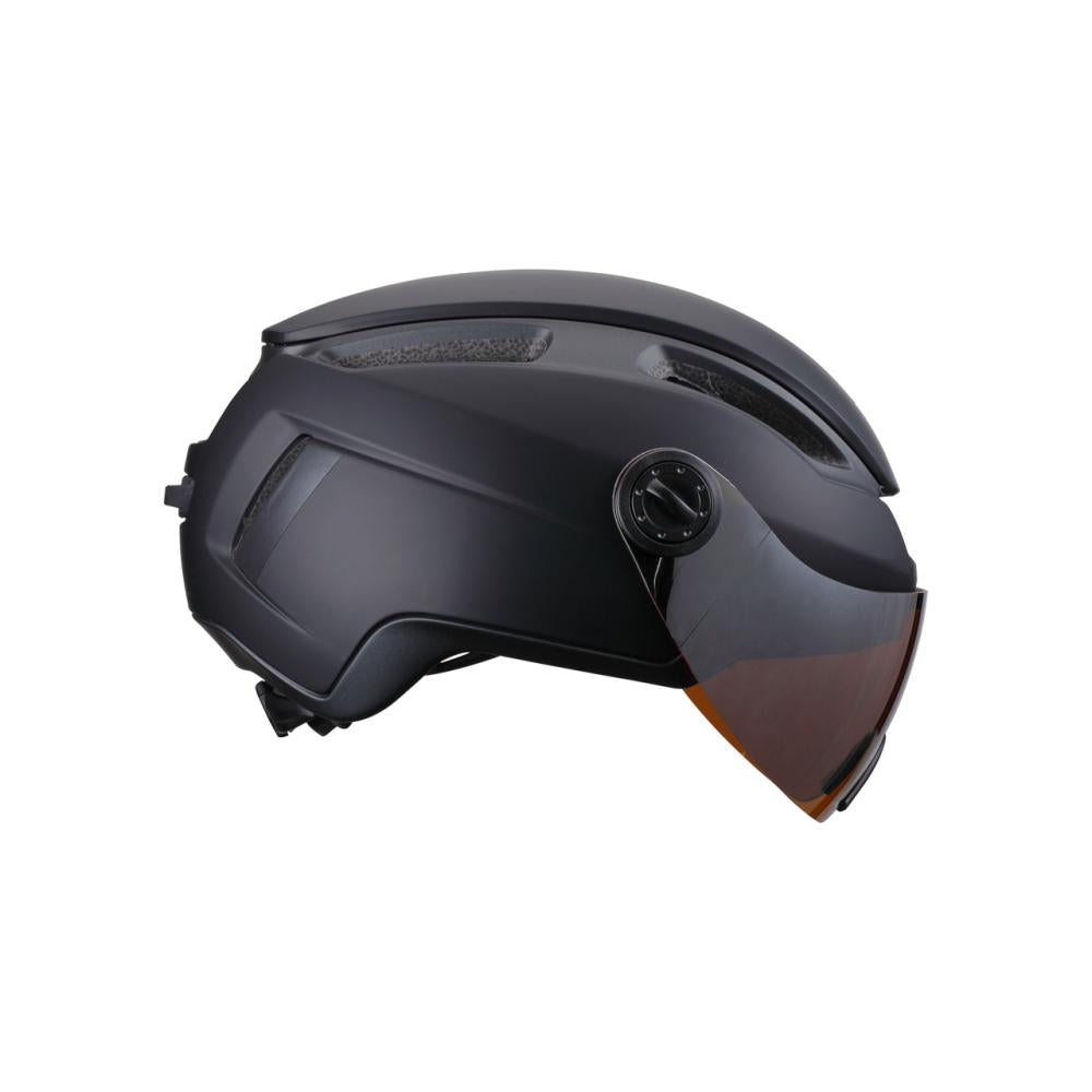 BBB Cycling Helm Indra faceshield smoke L matt schwarz - sicherer E-Bike & City-Helm