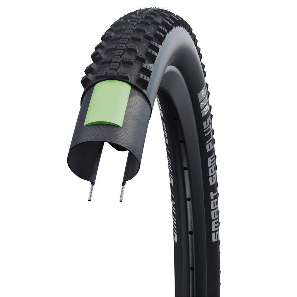 Schwalbe Reifen SMART SAM PLUS 26x2.25 ETRTO 57-559 ADDIX DD, GreenGuard Performance Line Tube E-50 HS476