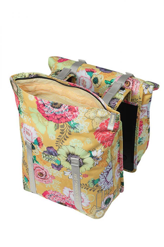 Basil Doppeltasche Bloom Field honey yellow 30x15x33 cm 35l - Doppelpacktasche