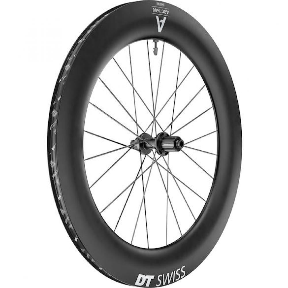DT Swiss Laufrad ARC 1400 Dicut 85 622 x 22 mm Schwarz - aerodynamisches Carbon-Laufrad für Rennräder - Laufräder Road Disc