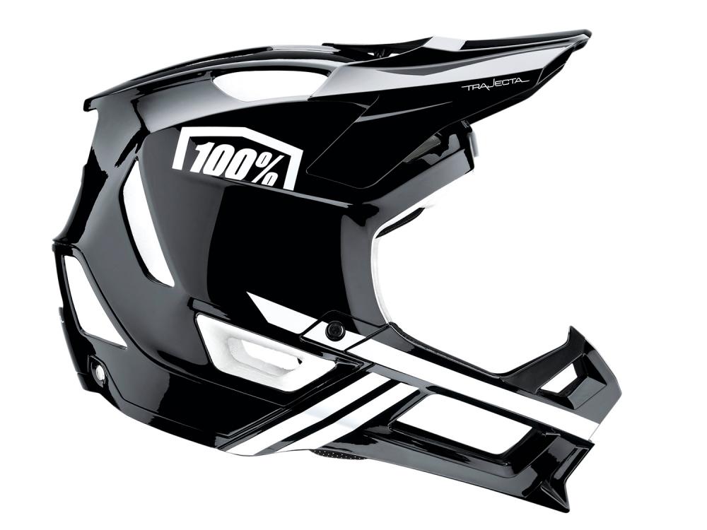 100% Trajecta helmet w/Fidlock XL black/white - leichter Fullface-Helm mit Top-Schutz