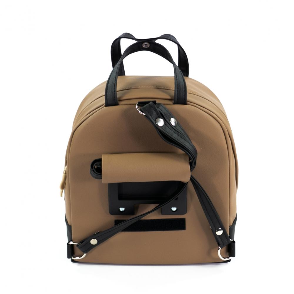 Haberland Rucksack-Lenkertasche Bella hellbr./sw beige - flexible Lenkertasche & Rucksack