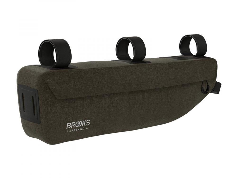 BROOKS Scape Frame Bag Mud Green - wasserdichte Rahmentasche 3 Liter mit Reißverschluss & Klettbefestigung - ideal für Gravel, Touring & Bikepacking