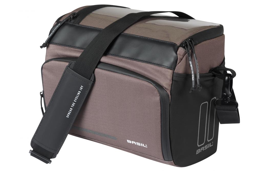 Basil Move Lenkertasche KF 7-8 Liter - braun, wasserabweisend mit Smartphone-Fach & Adapterplatte