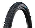 Schwalbe Wicked Will 29x2.60 Zoll Mountainbike Reifen, schwarz, mit markantem Profil und blauen Akzenten.
