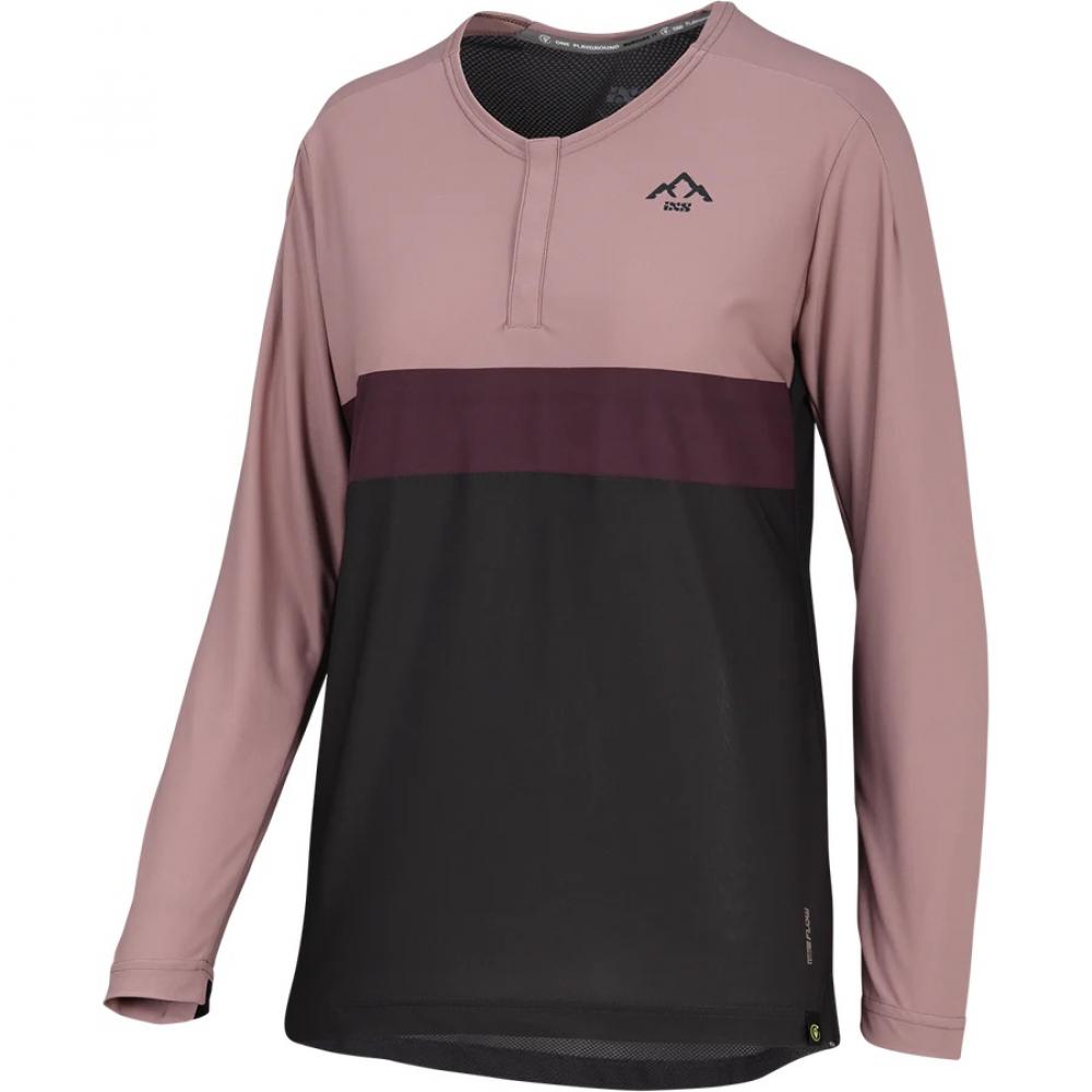 IXS Sports Division iXS Flow XTG Women's Long Sleeve Henley 40 Anthracite / Raisin - wetterfestes Trail-Shirt