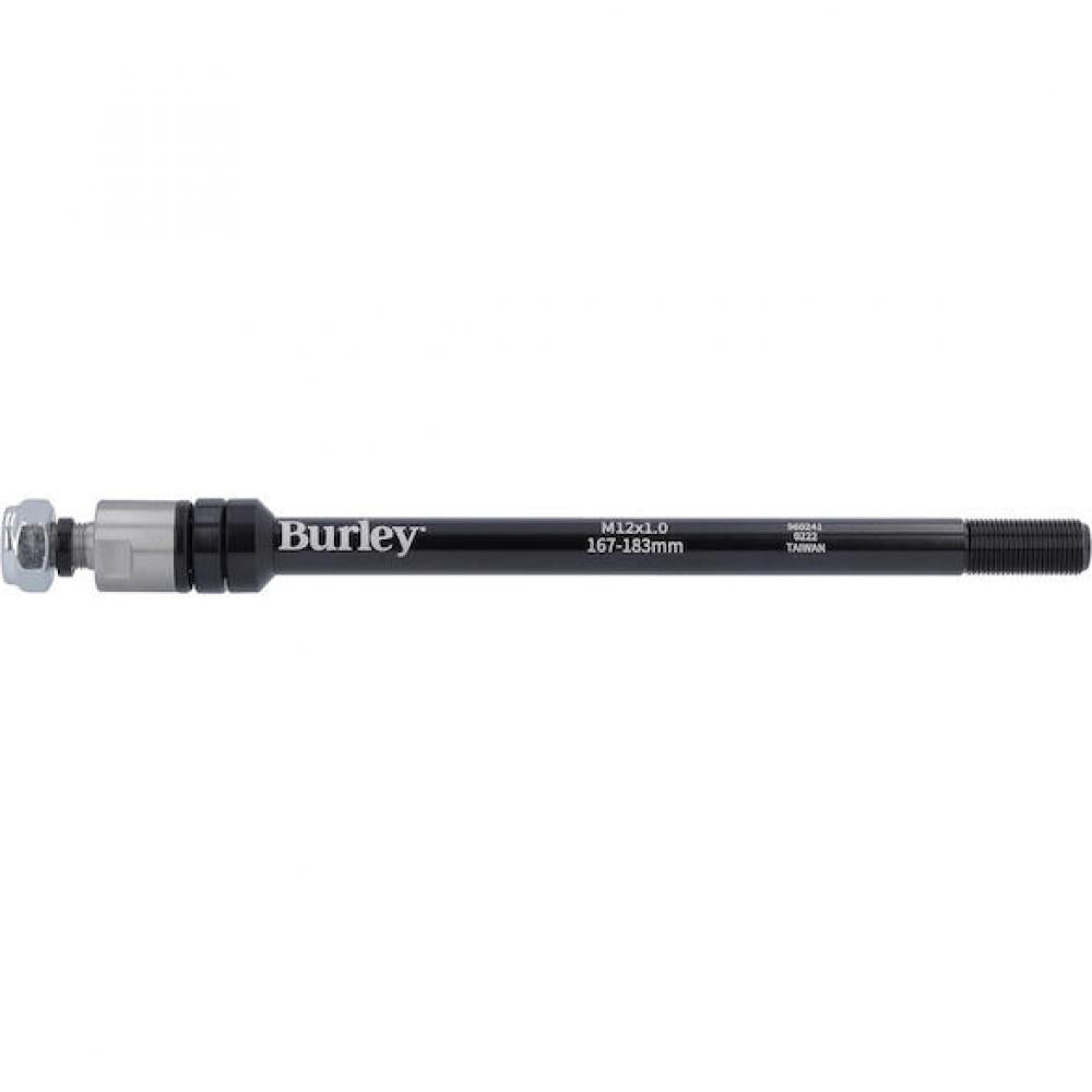 Burley Steckachse für Anhänger M12x1.0. 167-183 mm Schwarz - sichere Kupplung für Fahrradanhänger