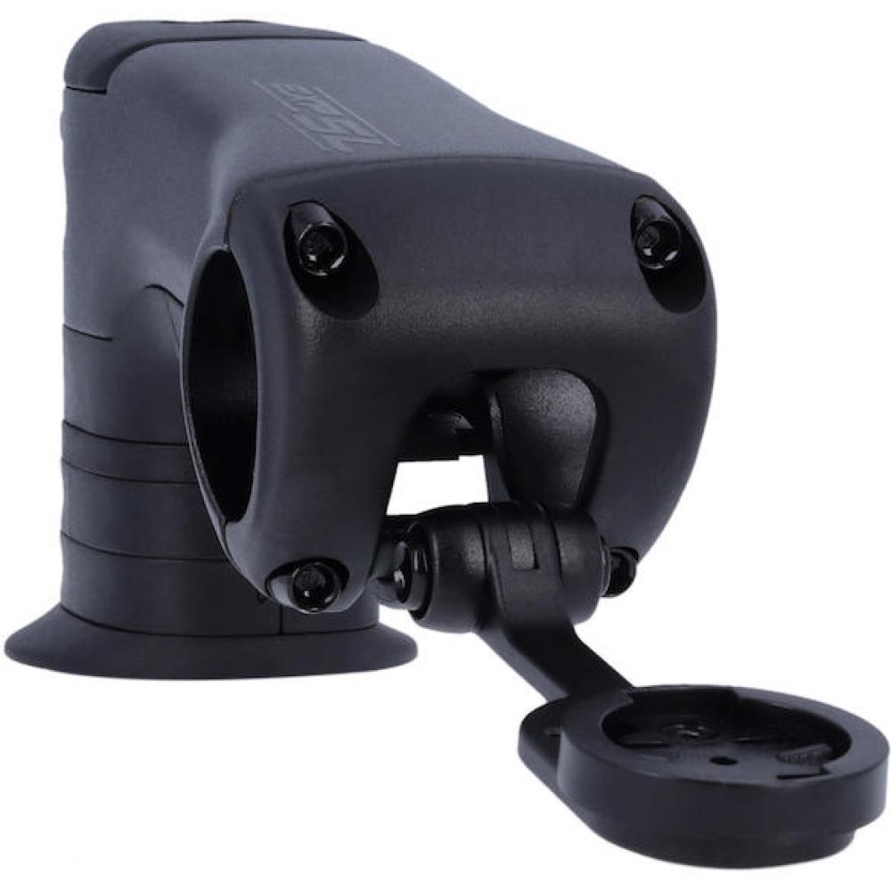 Schwarzer Merida Vorbau EXPERT SL 2P 90 mm mit integrierter Garmin-Halterung für Fahrradcomputer.