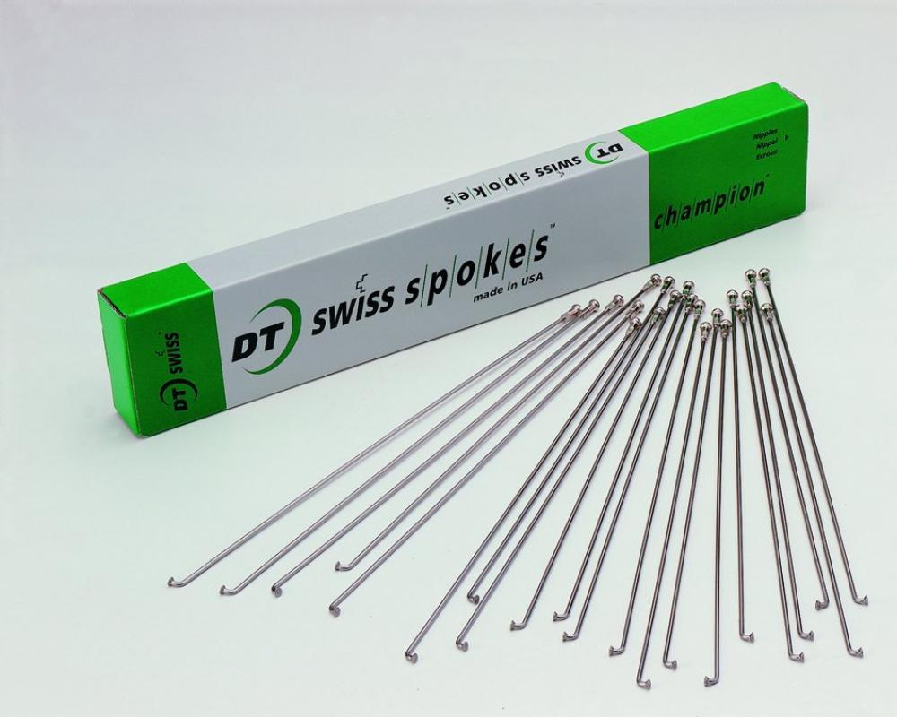 DT Swiss Speiche Champion 1,8 VE100 304 mm silber - robuste Laufrad-Speiche für Rennrad & MTB