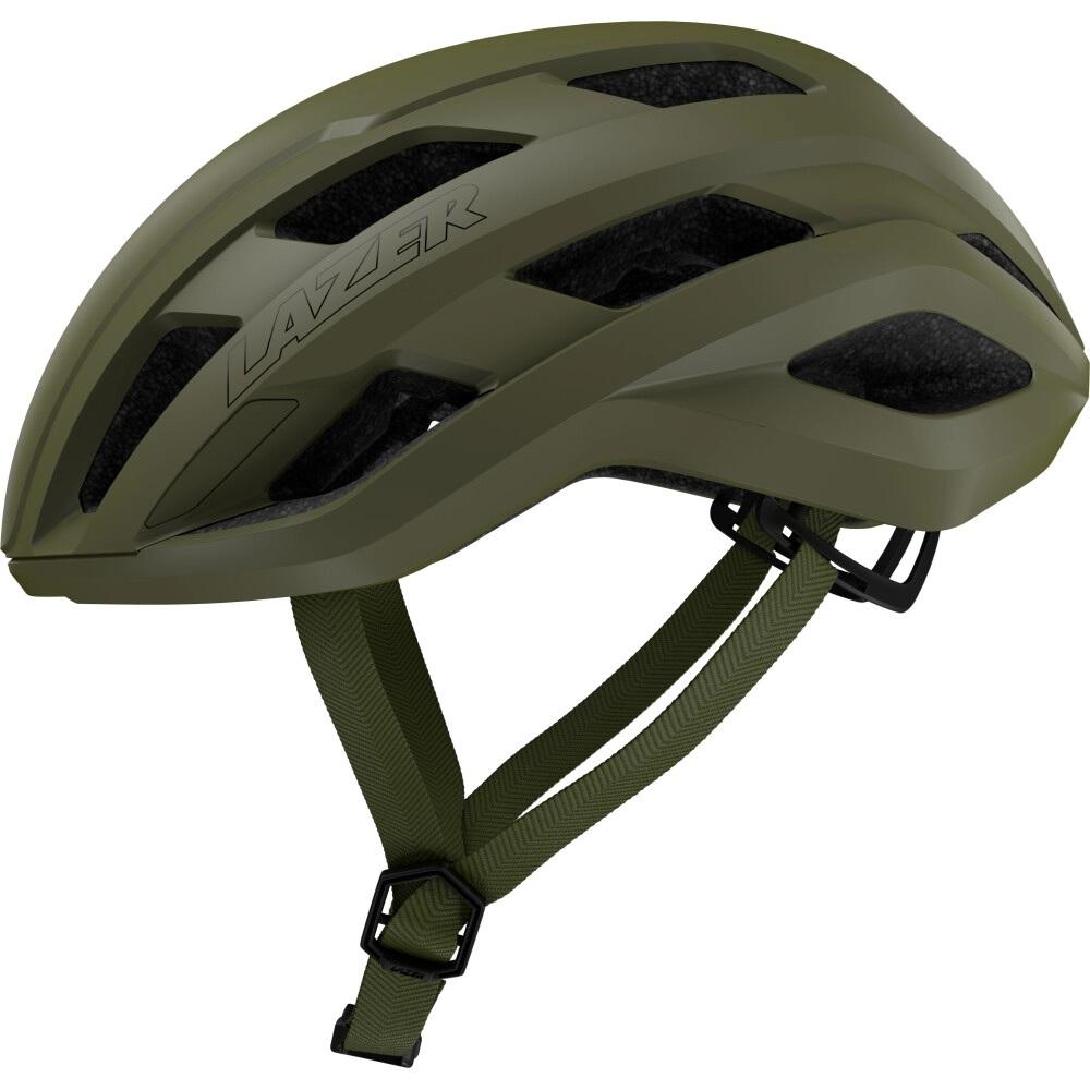 LAZER Helm Strada KinetiCore Road Matte Pine Green L (58-61 cm) - sicherer & komfortabler Rennradhelm