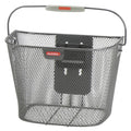 KLICKfix Lenkerkorb anthrazit ohne Adapter, 25x35x26 cm, feinmaschiger Fahrradkorb aus Metall mit Tragebügel.