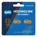 KMC MissingLink 11R Ti-N Gold, 2 Stück, Kettenschloss 11-fach 5,65mm, langlebig, wiederverwendbar, Titannitrid-Beschichtung, präzise Schaltvorgänge